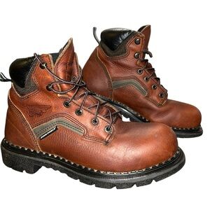 Red Wing 2226 Dyna-Force Mens Safety Toe Brown Leather Work Sport Boots Sz 6.5